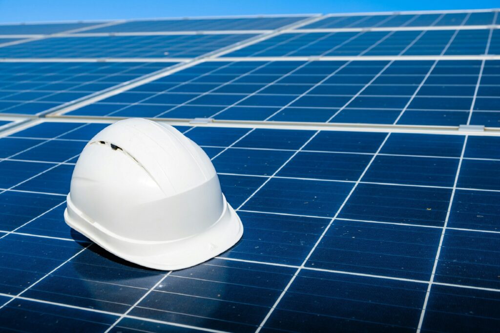Hardhat on a Solar Panel