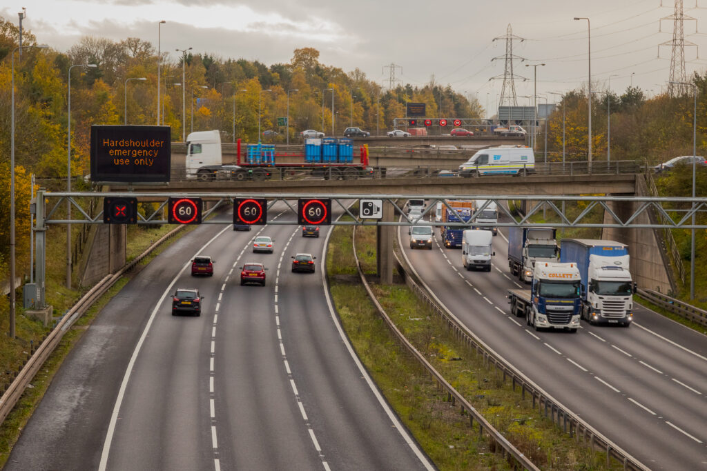 Variable messaging signs on the motorway